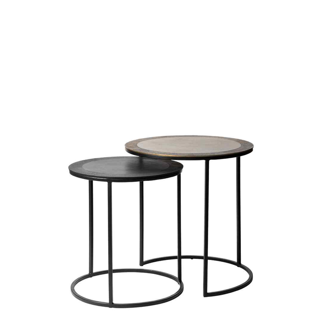 Barcelona Aluminium and Iron Side Table Set of 2 at Online8 Furniture Auckland NZ