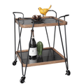 Baxton Square Bar Cart Trolley with Wheels