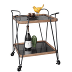 Baxton Square Bar Cart Trolley with Wheels