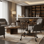 Baxton Square Bar Cart Trolley with Wheels