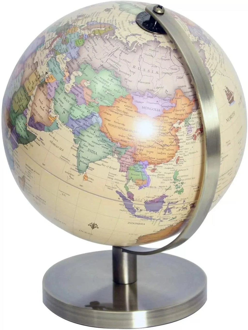 Beige World Globe - 28cm