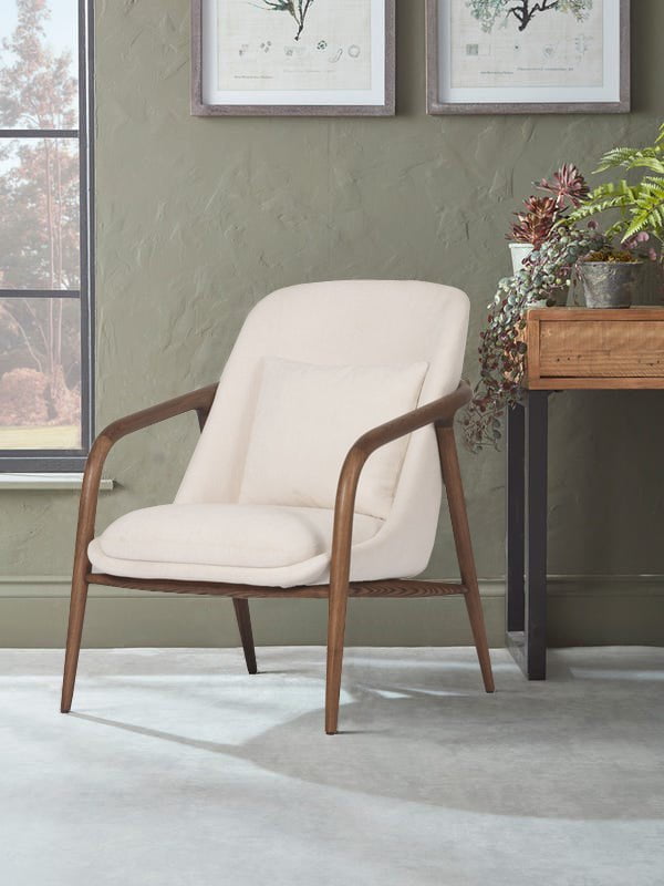 Bella Occasional Chair - Cream/Walnut