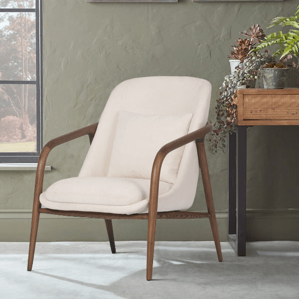 Bella Occasional Chair - Cream/Walnut