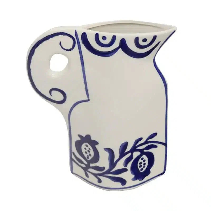 Bettina Ceramic Vase 24cm -White / Blue