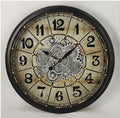 Black Bezel with Cream Back Gear Wall Clock