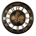 Black Bezel with Gold Gears Wall Clock