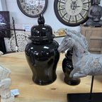Black Ceramic Ginger Jar - Large