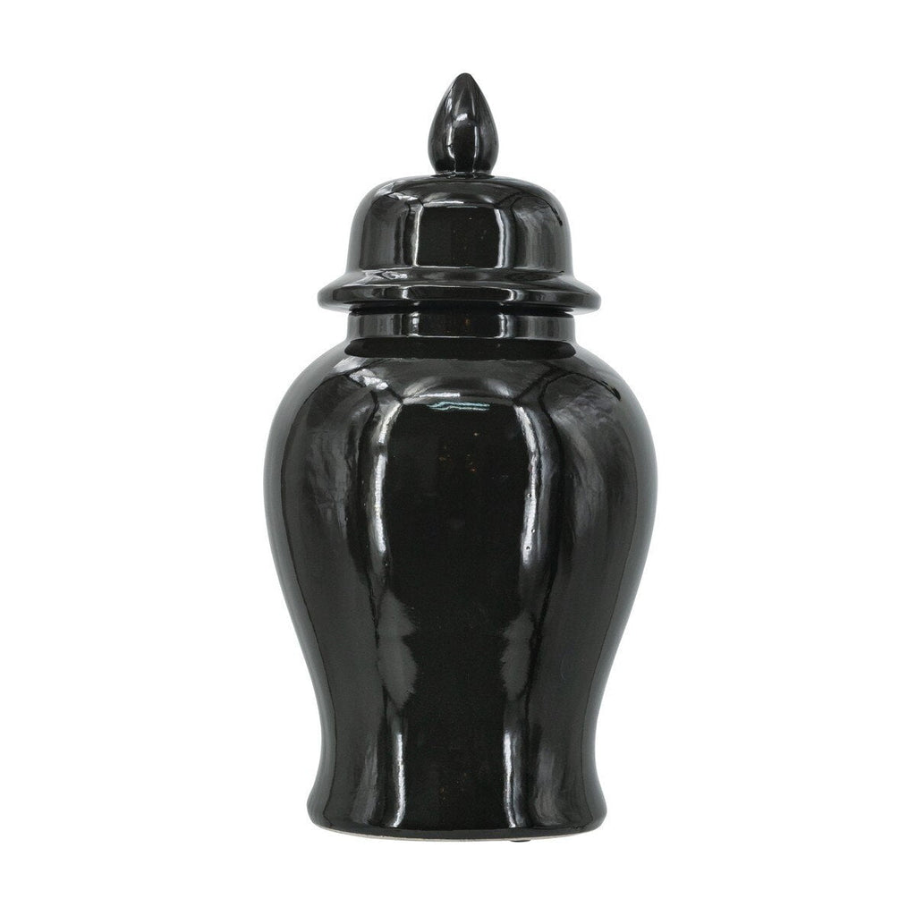 Black Ceramic Ginger Jar - Large