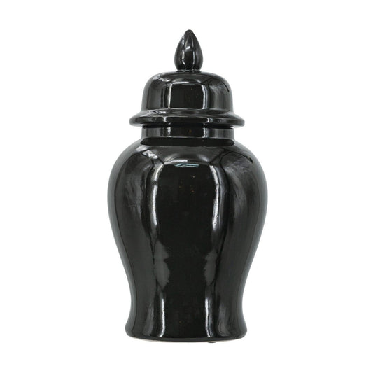 Black Ceramic Ginger Jar - Large