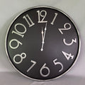 Black Clock Silver Number - 60Cm
