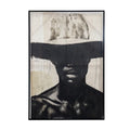 Black Cowboy Hand Painted Framed Canvas Wall Art