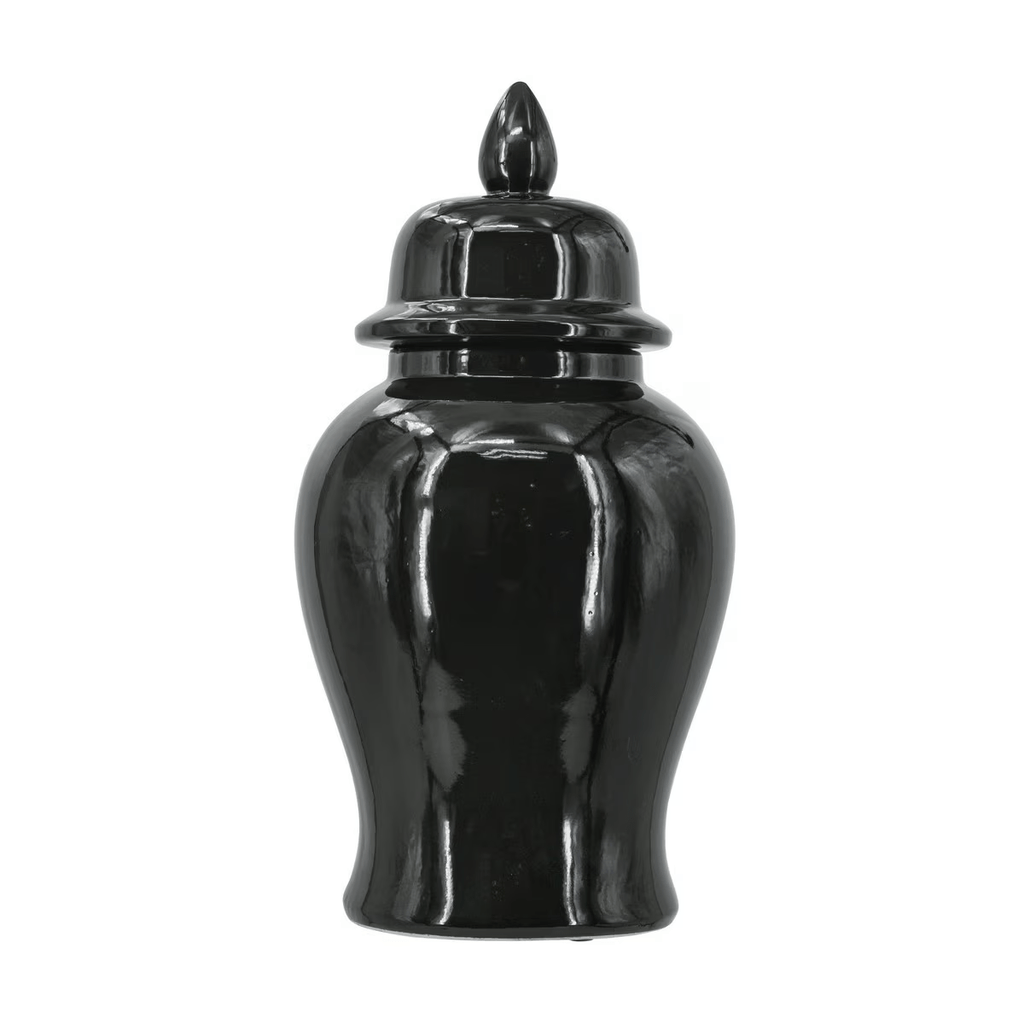 Black Ceramic Ginger Jar - Small