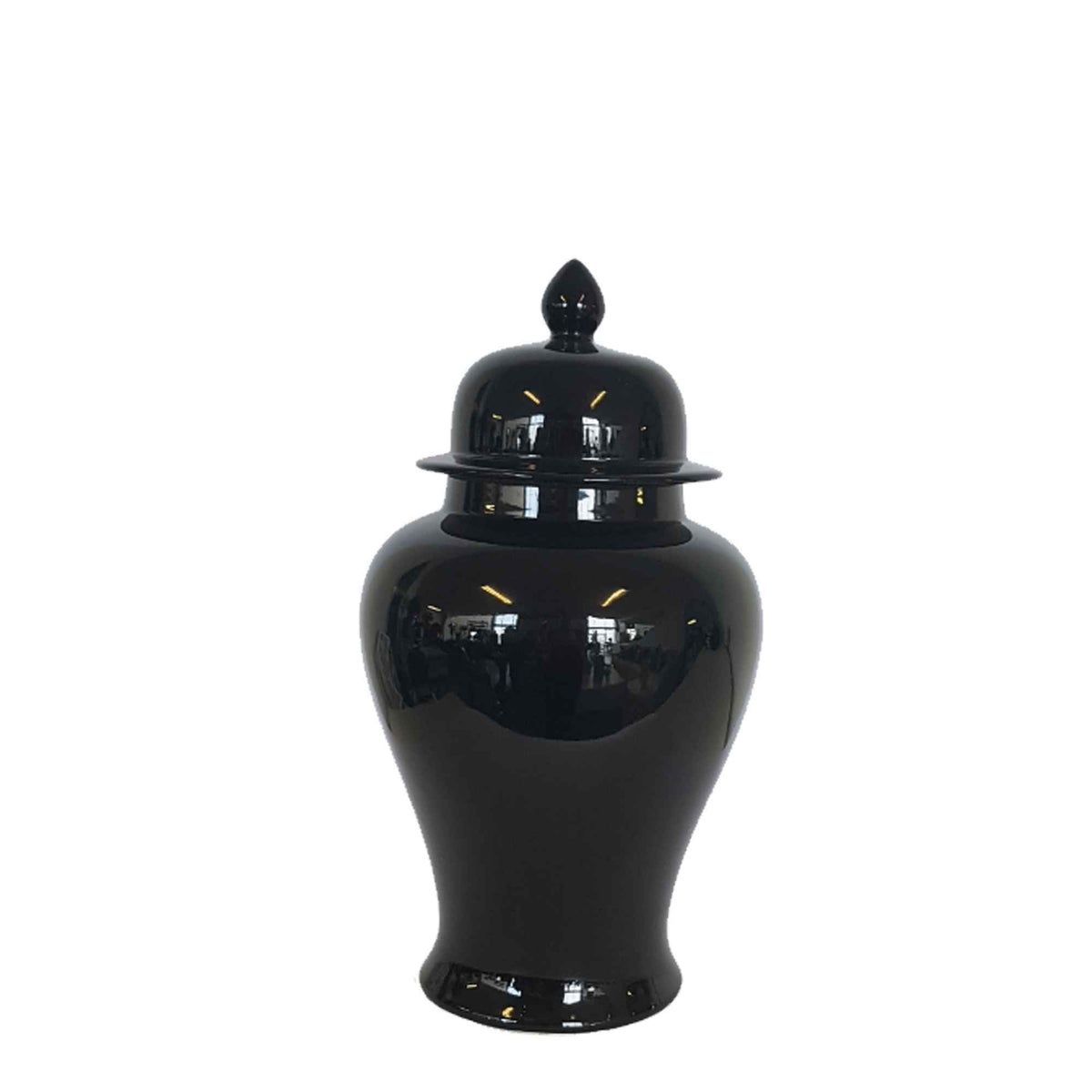 Black Porcelain Ginger Jar - 35cm