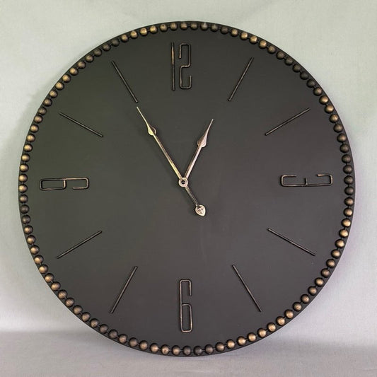 Black With Gold Number Clock - 60cm