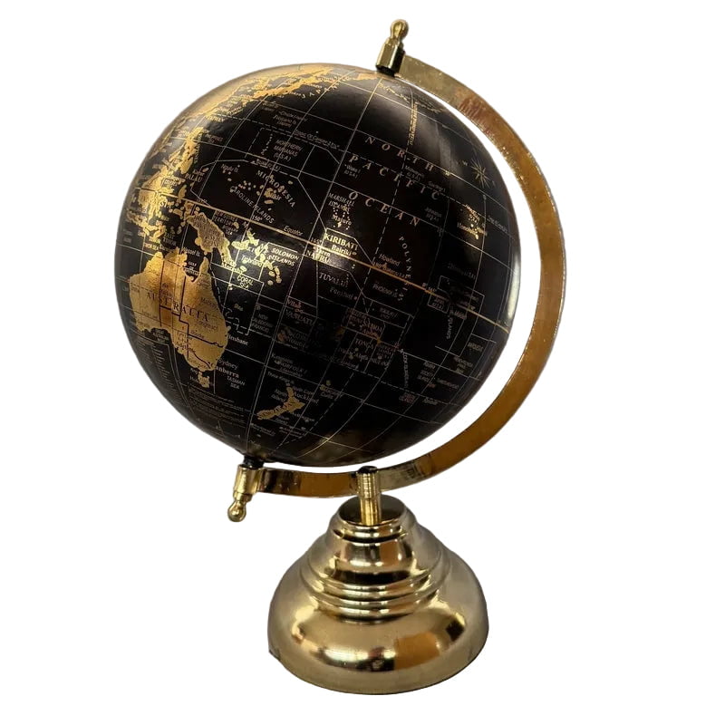 Black World Globe on Gold Base at Online8 Furniture Auckland NZ