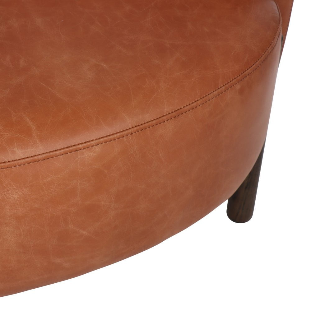 Bowie Rounded Leather Tub Armchair