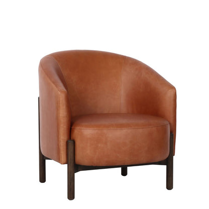 Bowie Rounded Leather Tub Armchair