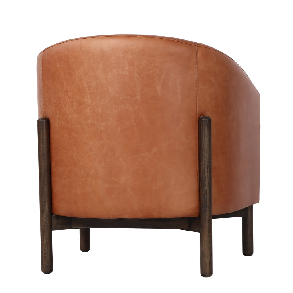 Bowie Rounded Leather Tub Armchair