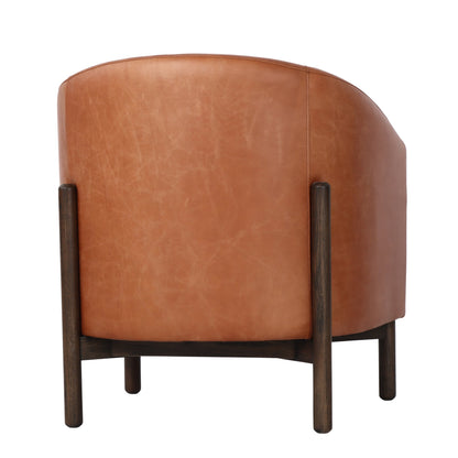 Bowie Rounded Leather Tub Armchair