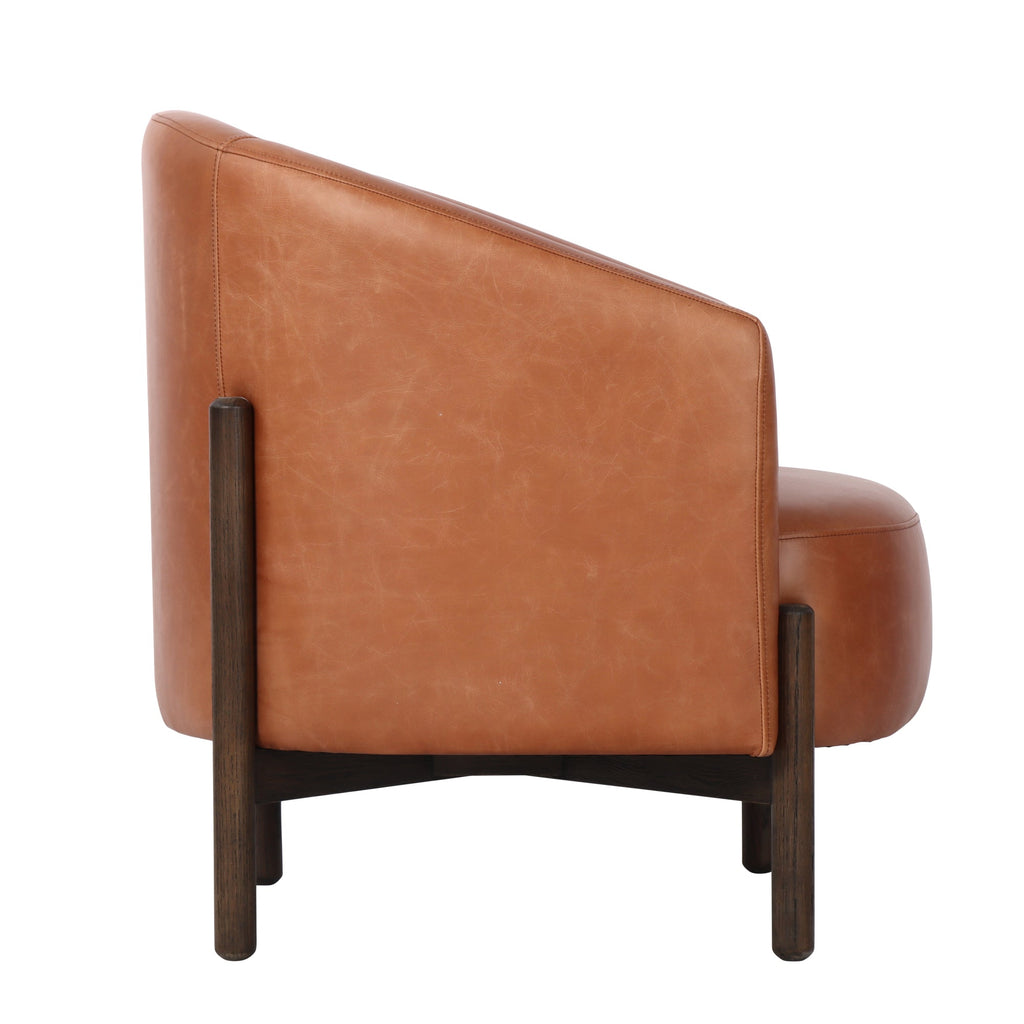 Bowie Rounded Leather Tub Armchair