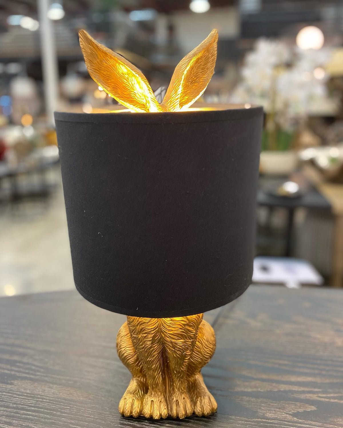 Bunny Table Lamp - Black & Gold