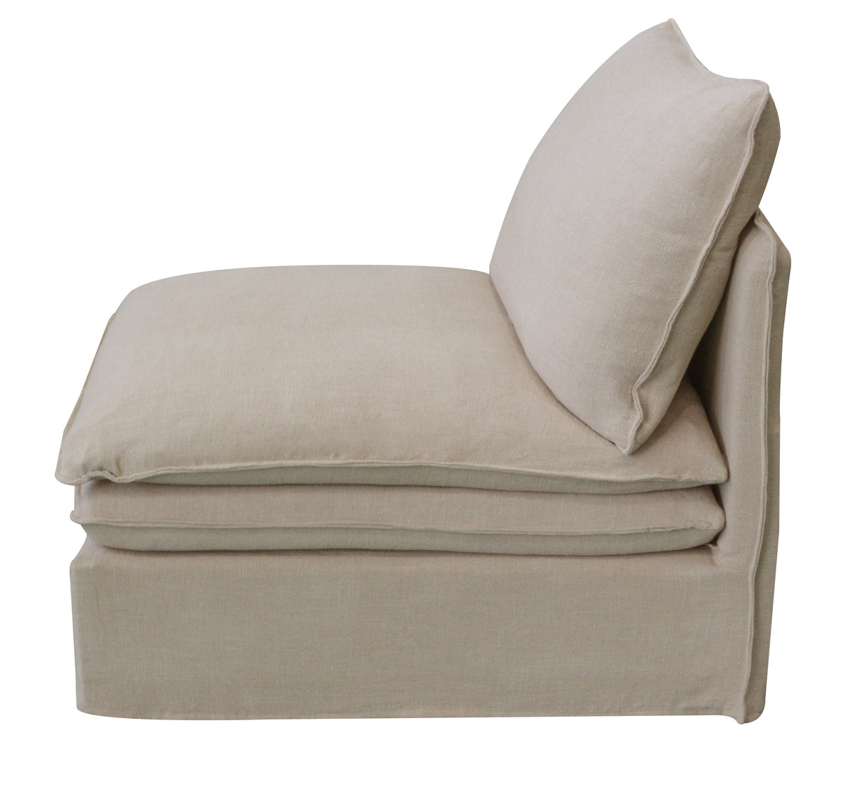 Calais 4 Pcs Slipcover Modular Sofa with Ottoman