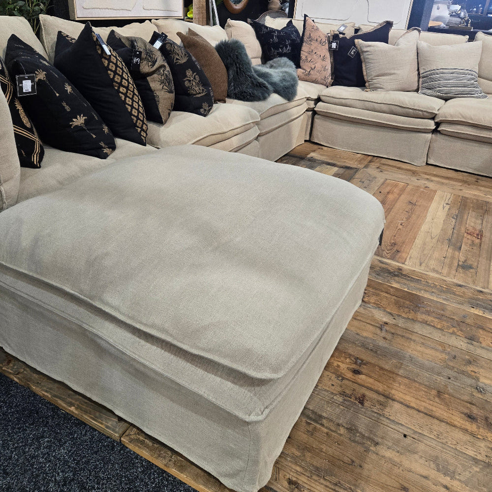 Calais 4 Pcs Slipcover Modular Sofa with Ottoman