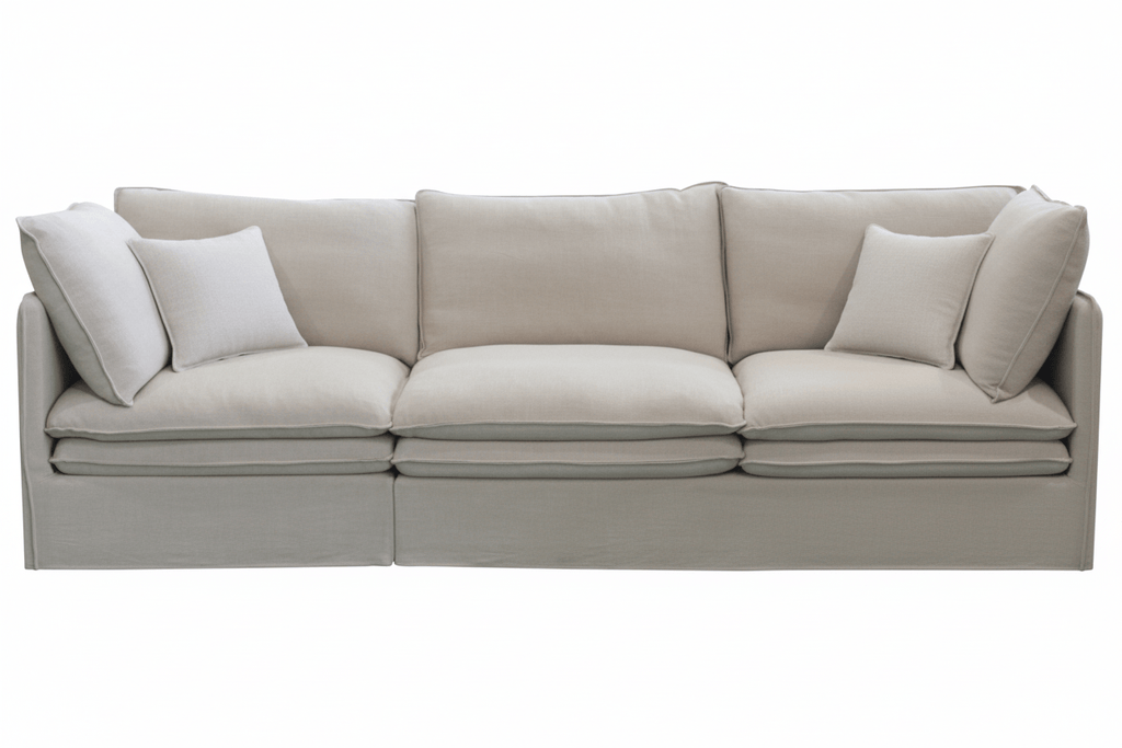 Calais 4 Pcs Slipcover Modular Sofa with Ottoman
