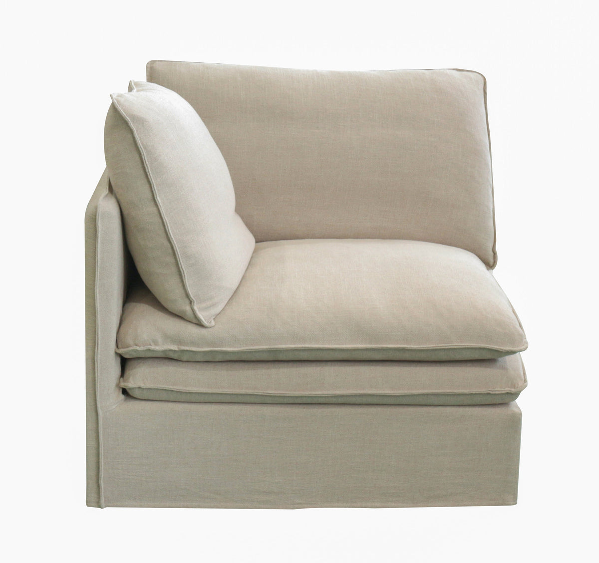 Calais 4 Pcs Slipcover Modular Sofa with Ottoman