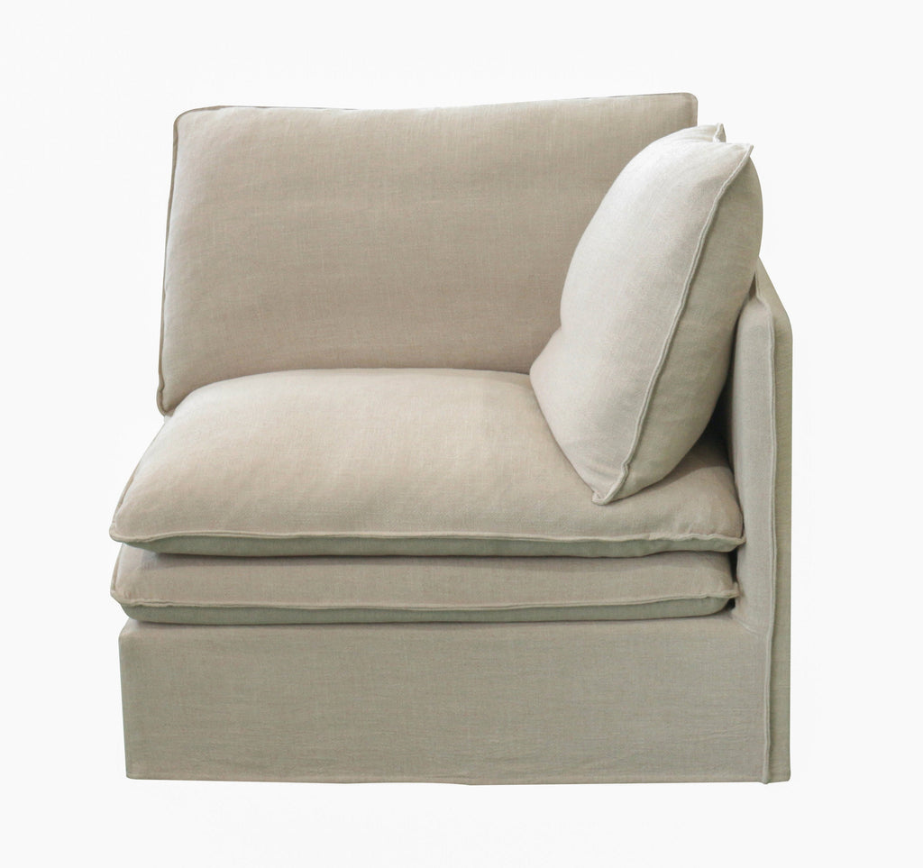 Calais 4 Pcs Slipcover Modular Sofa with Ottoman