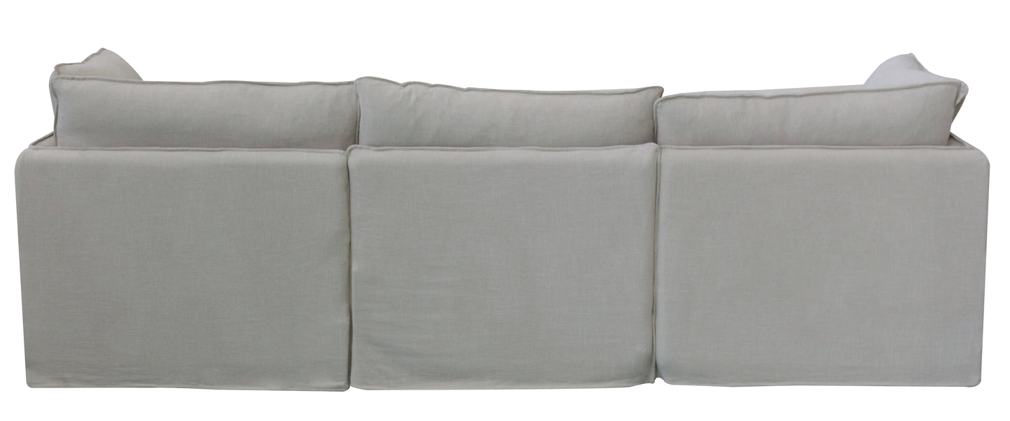 Calais 4 Pcs Slipcover Modular Sofa with Ottoman