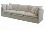 Calais 4 Pcs Slipcover Modular Sofa with Ottoman