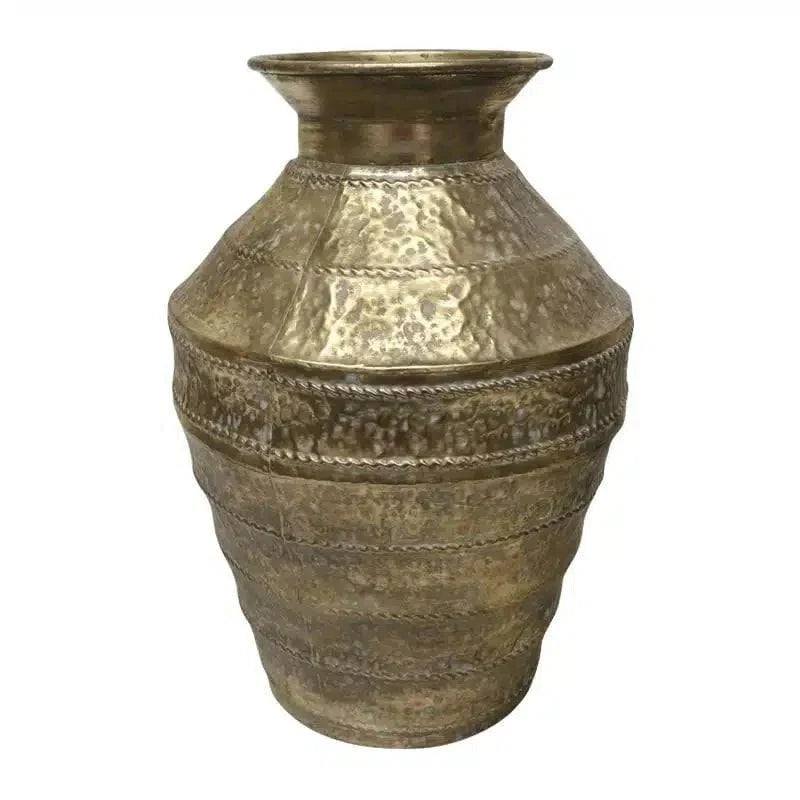 Calypso Hand Hammered Metal Urn - Gold