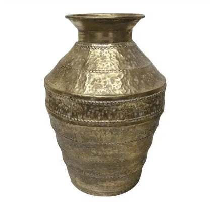 Calypso Hand Hammered Metal Urn - Gold