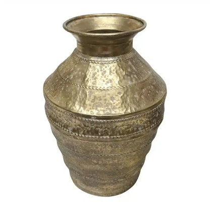 Calypso Hand Hammered Metal Urn - Gold