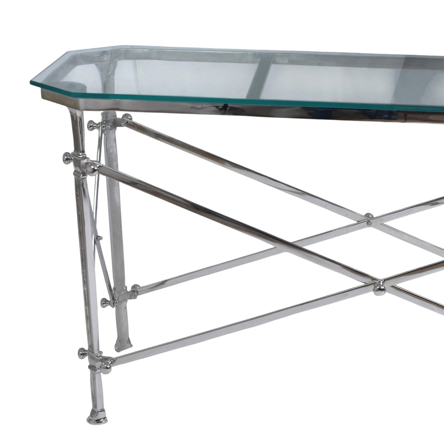 Campaign Console Table - Nickel at Online8 Furniture Auckland NZ