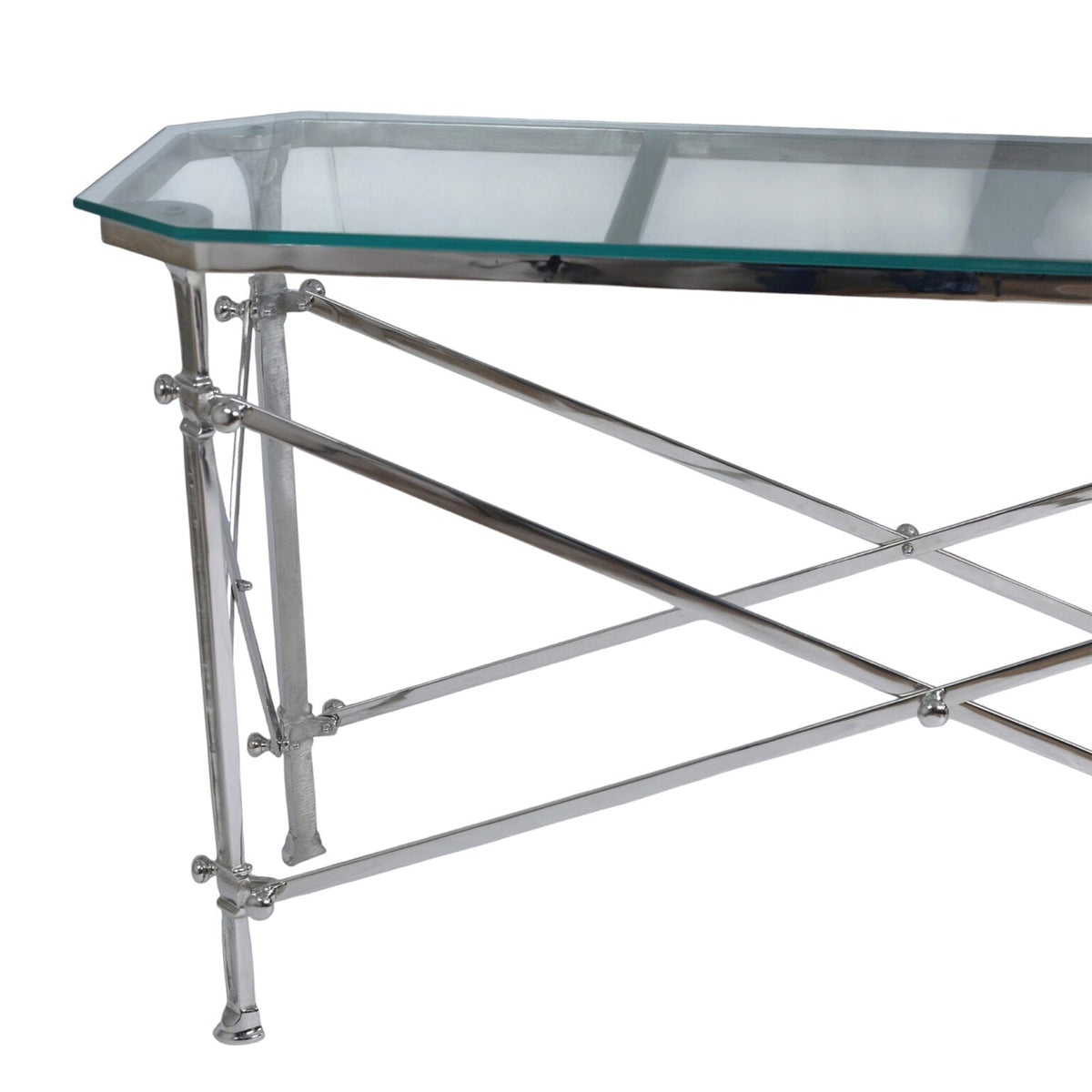 Campaign Console Table - Nickel at Online8 Furniture Auckland NZ