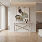 Campaign Console Table - Nickel at Online8 Furniture Auckland NZ