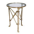 Campaign Side Table Round — Antique Brass at Online8 Furniture Auckland NZ