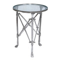 Campaign Side Table Round — Nickel at Online8 Furniture Auckland NZ
