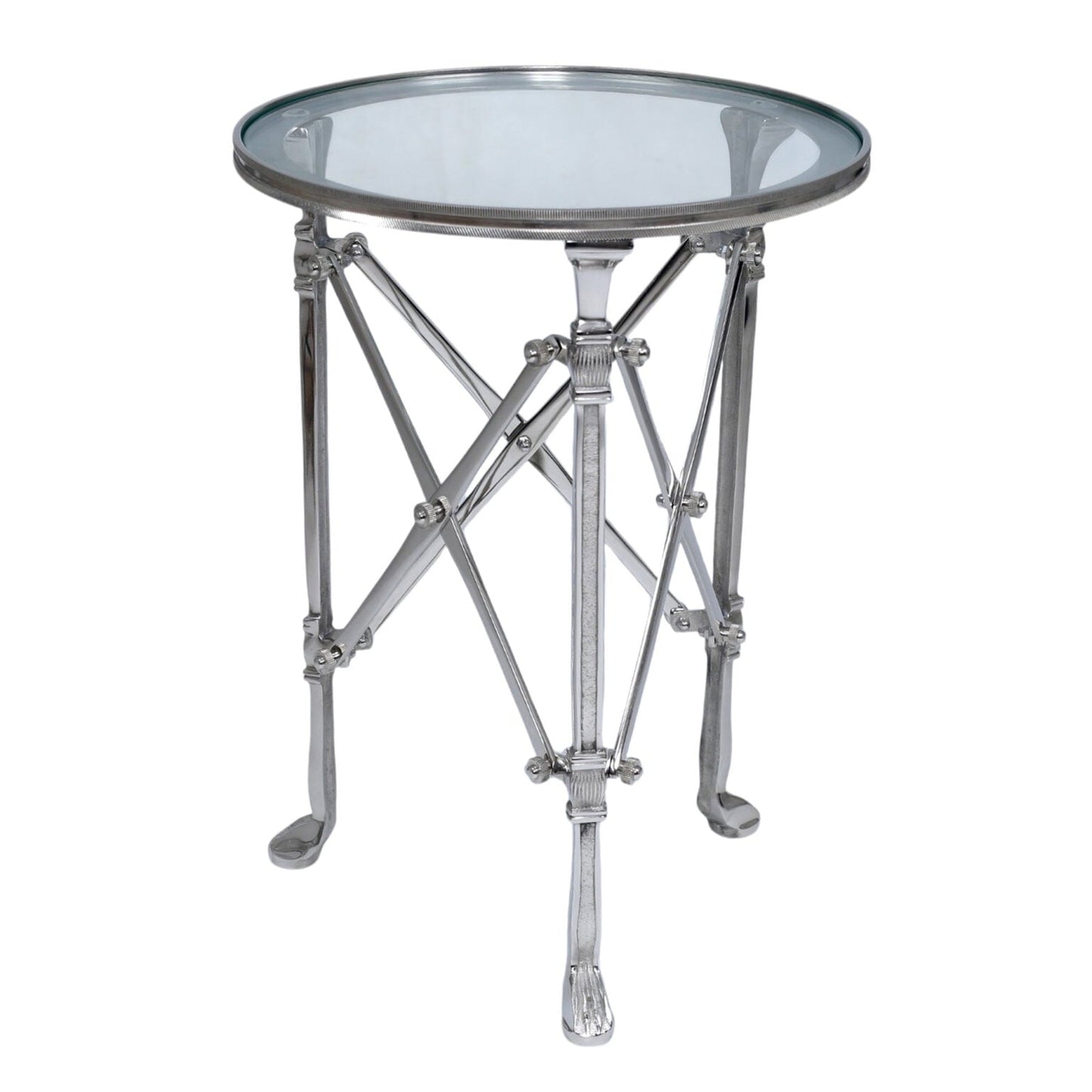 Campaign Side Table Round — Nickel at Online8 Furniture Auckland NZ