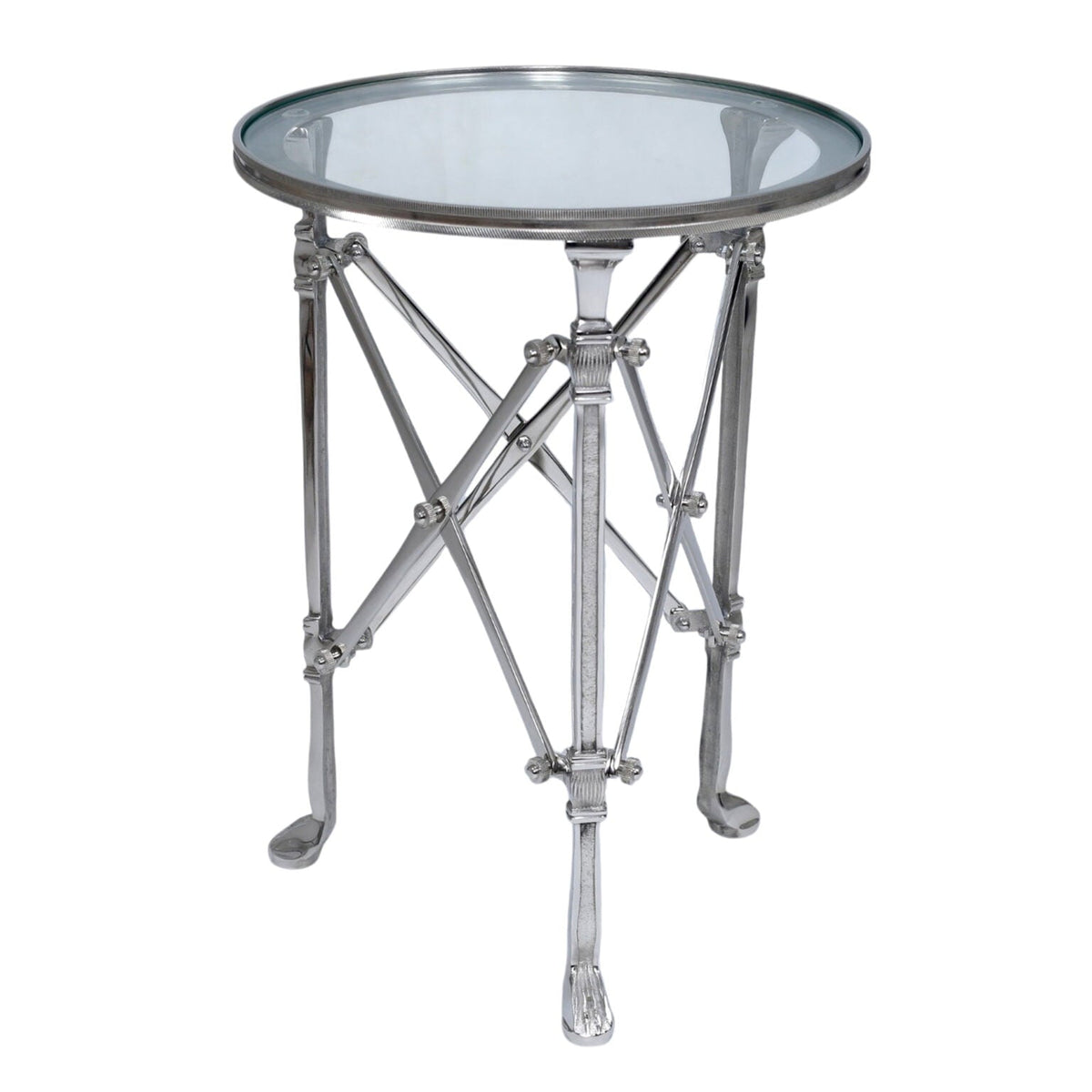 Campaign Side Table Round — Nickel at Online8 Furniture Auckland NZ