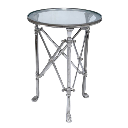 Campaign Side Table Round — Nickel at Online8 Furniture Auckland NZ