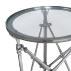 Campaign Side Table Round — Nickel at Online8 Furniture Auckland NZ