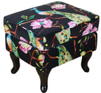 Castella Wingback Peacock Armchair with Ottoman