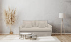 Salt & Pepper Chantilly 2 Seater with removable slipcover and foam seats topped with feather