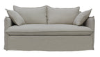 Chantilly 2 Seater Slipcover Sofa in Salt & Pepper polyester-linen on a pine and plywood frame