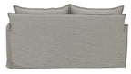 Chantilly 2 Seater Slipcover Sofa in versatile Salt & Pepper with soft feather back pillows