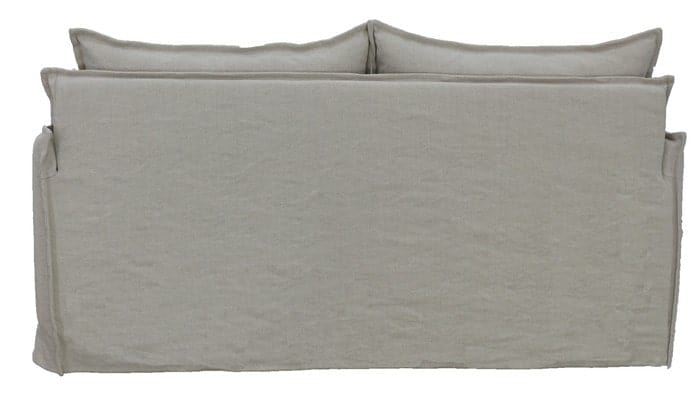 Chantilly 2 Seater Slipcover Sofa in versatile Salt & Pepper with soft feather back pillows