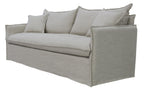 Salt & Pepper Chantilly 3 Seater Slipcover Sofa measuring 201 x 94 x 90cm with medium-firm foam and feather seats